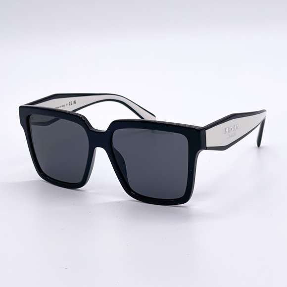 LNEW PRADA PR24ZS 1AB5S0 WOMEN’S SUNGLASSES PRADA PR 24ZS BLACK WHITE SPR 24Z - Picture 10 of 14